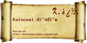 Kalocsai Ádám névjegykártya